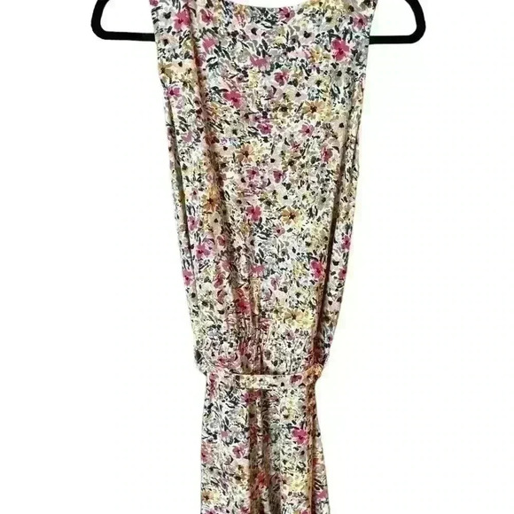 J.Garcia Floral Jumpsuit Sleeveless Scoop Neck Stretch Tie Waist Multi Size M - Picture 3 of 4